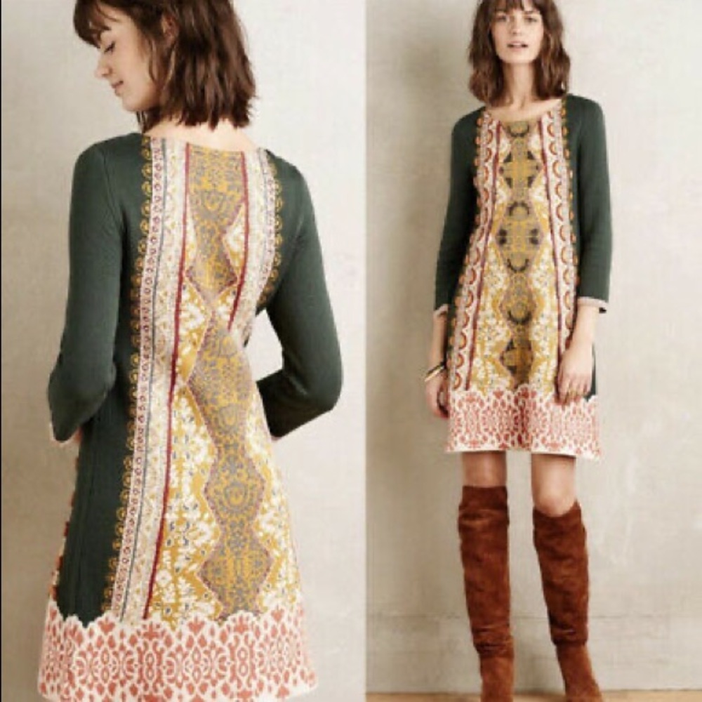 Knitted & Knotted Anthropologie beaded sweater dress XS